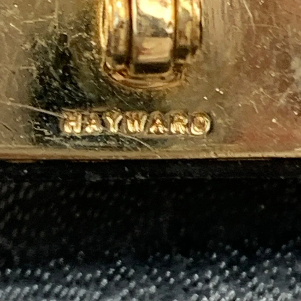 Vintage Hayward Cufflinks, Gold Tone with Black &‎ Mother of Pearl Inlay